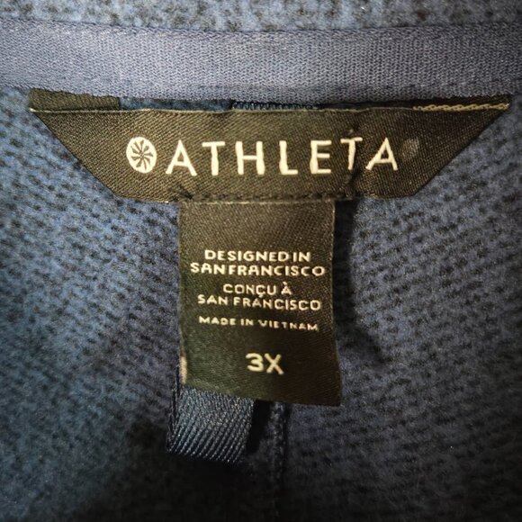 Athleta Women's 3X Stroll Fleece Full-Zip Jacket Chrome Blue Athletic soft Fall - Picture 6 of 11